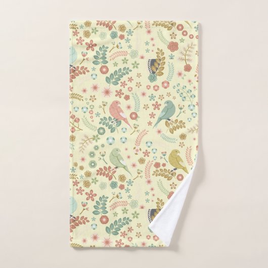 Gewohnte Vögel und Zweige Gelb Badhandtuch Set (Handtuch)