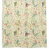 Gewohnte Vögel und Zweige Gelb Duschvorhang (Vorderseite)