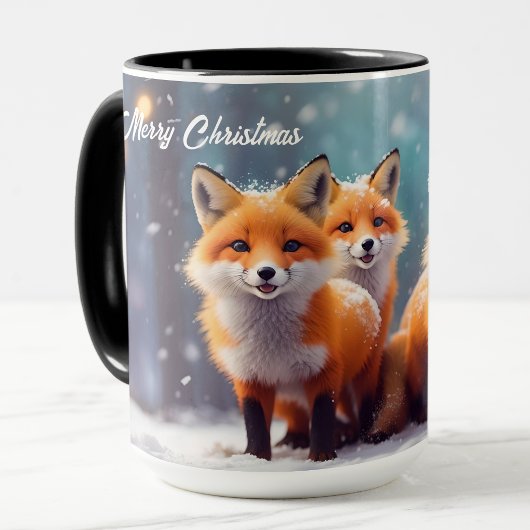 Gewohnte Weihnachtsfüchse in einem Schneewald - Ni Tasse