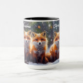 Gewohnte Weihnachtsfüchse in einem Schneewald - Ni Tasse (Zentrum)
