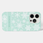 Gewohnte Weihnachtsminze Grüne und weiße Schneeflo Case-Mate iPhone Hülle (Rückseite (Horizontal))