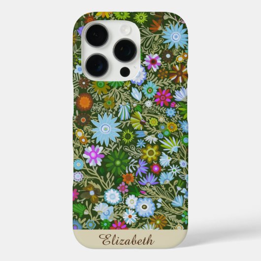 Gewohnte Wild Green Field Blooms Case-Mate iPhone Hülle (Rückseite)