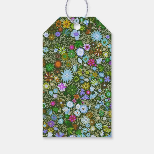 Gewohnte Wild Green Field Blooms Geschenkanhänger (Vorderseite)