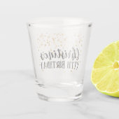 Gewohnter Blumenstrauß Schnapsglas (Rückseite)