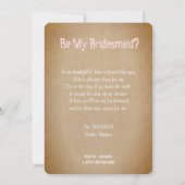 Gewohnter Brauch meine Brautjungfrau/Trauzeugin Einladung (Rückseite)