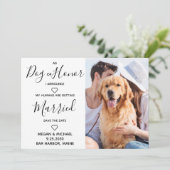 Gewohnter Foto Hund Ehrenhochzeit Save The Date (Stehend Vorderseite)