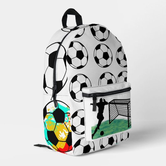 Gewohnter Fußball Bedruckter Rucksack (Rückseitige Ecke links)