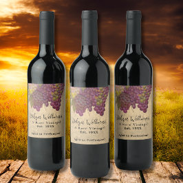 Gewohnter Geburtstag Elegant Seltenes Vintages Jah Weinetikett