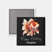 Gewohnter Goldfisch Geburtstag modern einfach Magnet (Vorderseite/Rückseite)