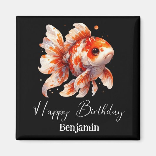 Gewohnter Goldfisch Geburtstag modern einfach Magnet (Vorne)