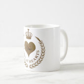 Gewohnter König der Herzen Kaffeetasse (VorderseiteRechts)