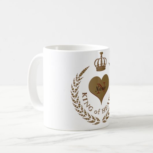 Gewohnter König der Herzen Kaffeetasse (Vorderseite Links)