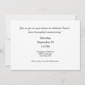 Gewohnter Lebensjahr Einladung (Rückseite)