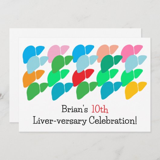 Gewohnter Lebensjahr Einladung (Vorne/Hinten)