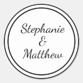 Gewohnter Minimalistischer Schwarz-weißer Brautgar Runder Aufkleber (Vorderseite)