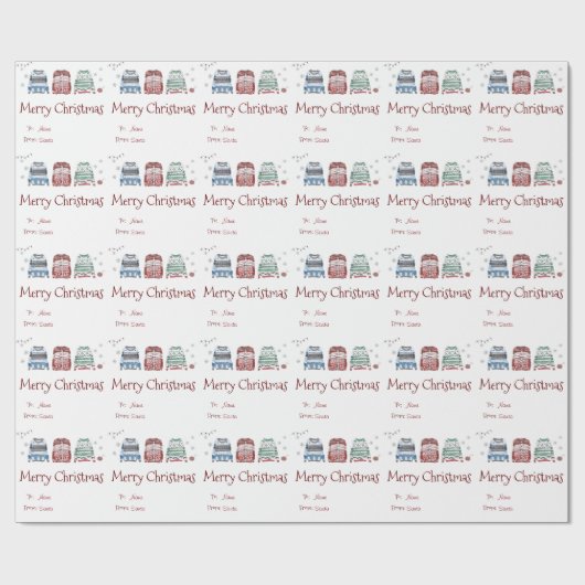 Gewohnter Pullover nach und von Namen Geschenkpapier (Flach)