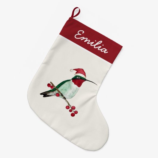 Gewohnter Ruby-throated Hummingbird Großer Weihnachtsstrumpf (Vorderansicht (hängend))