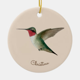 Gewohnter Ruby-throated Hummingbird Keramik Ornament