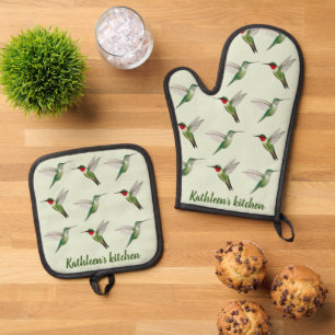 Gewohnter Ruby-throated Hummingbird Ofenhandschuh & Topflappen-Set