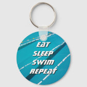 Gewohnter Schlaf Schwimmen wiederholen Schlüsselan Schlüsselanhänger (Vorderseite)