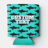 Gewohnter Sommer kann mit Haifisch-Silhouetten küh Dosenkühler (Rückseite)