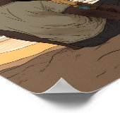 Gewohnter Sonnenuntergang durch Beach Vater und Ki Poster (Ecke)