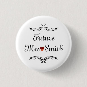 Gewohnter Spaß Floral Swirl Border Future Frau. Button