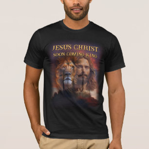 Gewohnter T - Shirt Jesus Christus bald kommt Köni