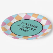 Gewohnter Text Pappteller (Schrägansicht)