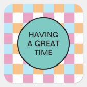 Gewohnter Text Quadratischer Aufkleber (Vorderseite)