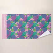 Gewohnter tropischer rosa farbener moderner Name Badehandtuch (Badehandtuch)