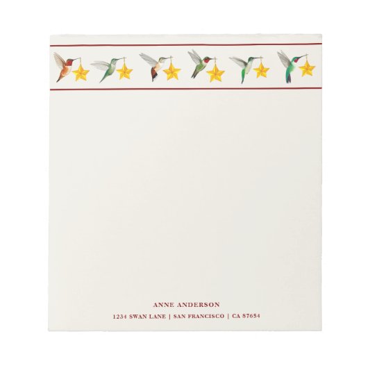 Gewohnter Urlaub Hummingvögel Notizblock (Vorderseite)