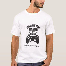 Gewohnter Vater bei Tag Gamer bei Nacht Vatertag T-Shirt
