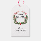 Gewohnter Weihnachtskranz mit Beeren Geschenkanhänger (Vorderseite)