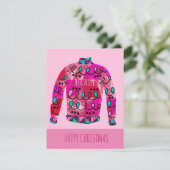 Gewohnter Weihnachtssüßrosa Feiertagskarte (Stehend Vorderseite)