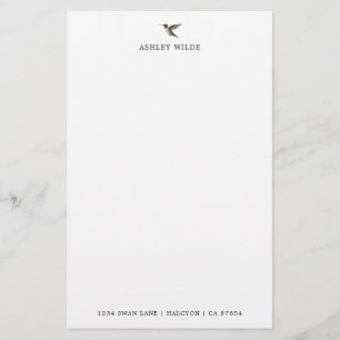 Gewohnter Weißer Ruby-throated Hummingbird Briefpapier