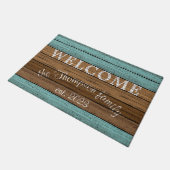 Gewohntes, altes, Vintag gewittertes Holzplanmuste Fußmatte (Schrägansicht)