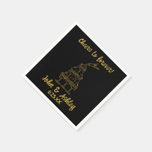 Gewohntes Beileid für immer Personalisierte Hochze Serviette (Ecke)