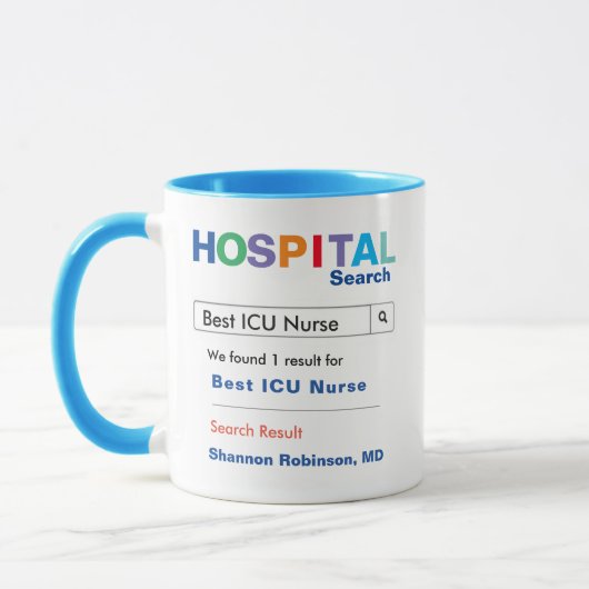 Gewohntes Krankenhaus ICU-Krankenversicherung Tasse (Links)