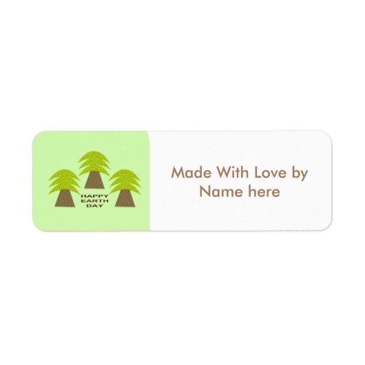 Gewohntes Lebensmitteletikett des Earth Day Trees (Vorne)