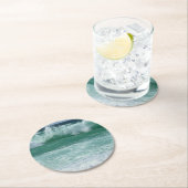 Gewohntes Seascape Sea Waves Beach Trendy Runder Pappuntersetzer (Vor Ort)