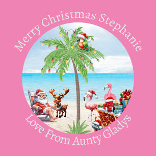 Gewohntes Tropenweihnachtsfest im Juli Party in Ro Geschenkpapier