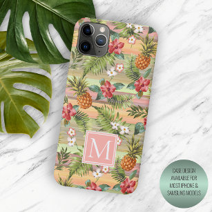 Gewohntes tropisches Ananas Hibiskus Blumenmuster Case-Mate iPhone Hülle