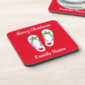 Gewohntes Weihnachten im Juli Getränkekoaster Getränkeuntersetzer (Linke Seite)