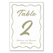 Gewohntes Weiß mit weißem Olivenöl Tischnummer (Vorderseite)