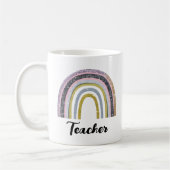Gewöhnung an Schulgeschenk | Gold Glitzer Rainbow Kaffeetasse (Links)