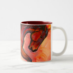 Gewölbte Hals-PferdeTasse Zweifarbige Tasse