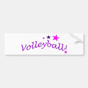 Gewölbter Volleyball mit Sternen Autoaufkleber