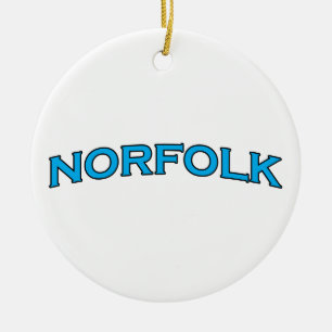 Gewölbtes Text-Logo Norfolks Virginia Keramik Ornament