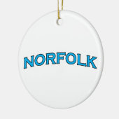 Gewölbtes Text-Logo Norfolks Virginia Keramik Ornament (Links)